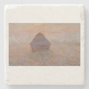 Claude Monet's Grainstack, Sun in the Mist (1891) Stone Coaster