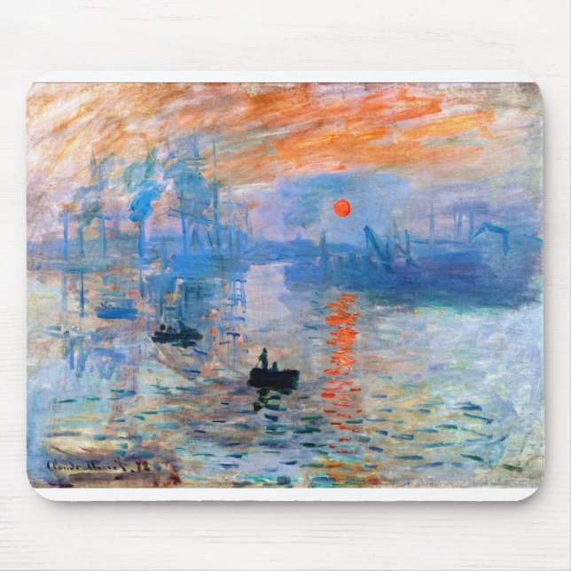 Claude Monet's Impression, Sunrise (1872) Mouse Mat (Front)