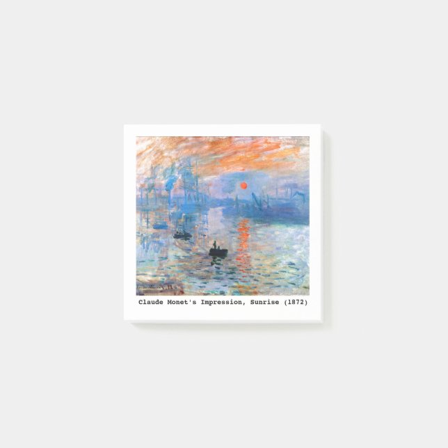 Claude Monet's Impression, Sunrise (1872) Post-it Notes (Front)