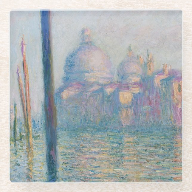 Claude Monet's Le Grand Canal Glass Coaster (Front)