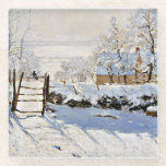 Claude Monet's painting, The Magpie, Glass Coaster<br><div class="desc">Claude Monet's famous painting,  The Magpie</div>