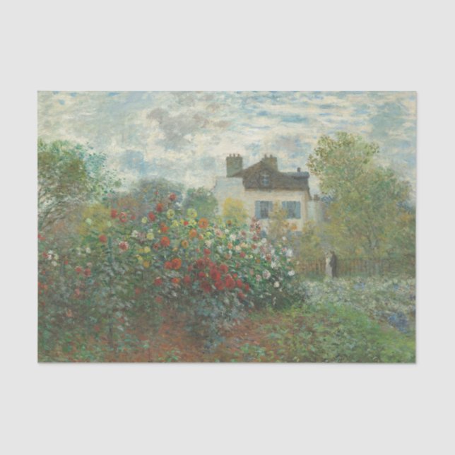 Claude Monet's The Artist's Garden in Argenteuil  Tissue Paper (Front)