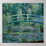 Claude Monet's Water Lilies and Japanese Bridge Poster<br><div class="desc">1899. Claude Monet (14 November 1840 – 5 December 1926) was a founder of French impressionist painting,  and the most consistent and prolific practitioner of the movement's philosophy of expressing one's perceptions before nature,  especially as applied to plein-air (painting outdoors) landscape painting.</div>