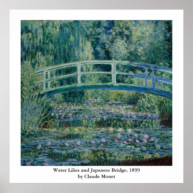 Claude Monet's Water Lilies and Japanese Bridge Poster (Front)