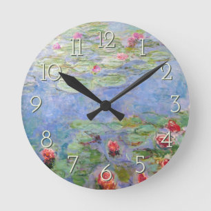 Claude Monet's Water Lilies Round Clock