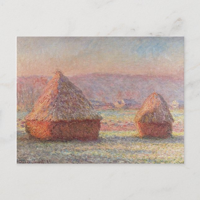 Claude Monet's White Frost Sunrise (1889) Postcard (Front)