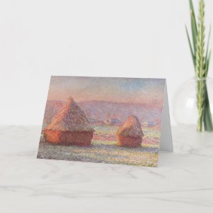 Claude Monet's White Frost Sunrise (Haystacks)) Card