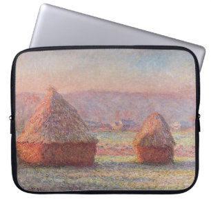 Claude Monet's White Frost Sunrise (Haystacks)) Laptop Sleeve