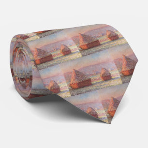 Claude Monet's White Frost Sunrise (Haystacks)) Tie