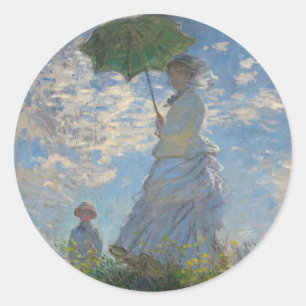 Claude Monet's Woman with a Parasol (The Stroll) Classic Round Sticker