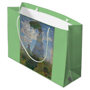 Claude Monet's Woman with a Parasol (The Stroll) Large Gift Bag