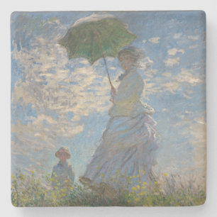 Claude Monet's Woman with a Parasol (The Stroll) Stone Coaster