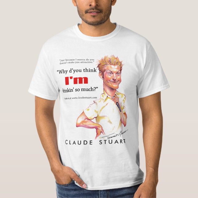Claude Stuart Caricature by Tammie Graves T-Shirt (Front)