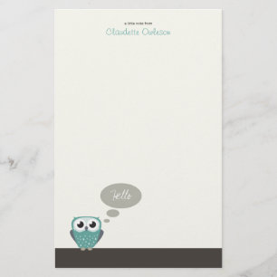 Claude the Little Owl   Cute Note Paper