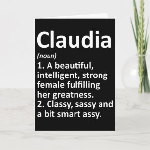 Claudia Definition Personalized Name Funny Christm Card