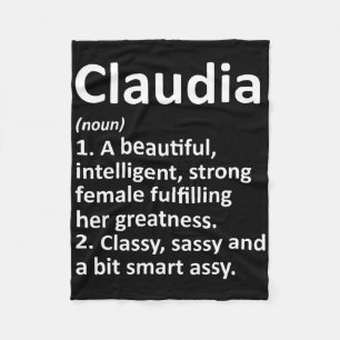 Claudia Definition Personalized Name Funny Christm Fleece Blanket