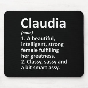 Claudia Definition Personalized Name Funny Christm Mouse Mat
