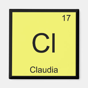 Claudia Name Chemistry Element Periodic Table Magnet