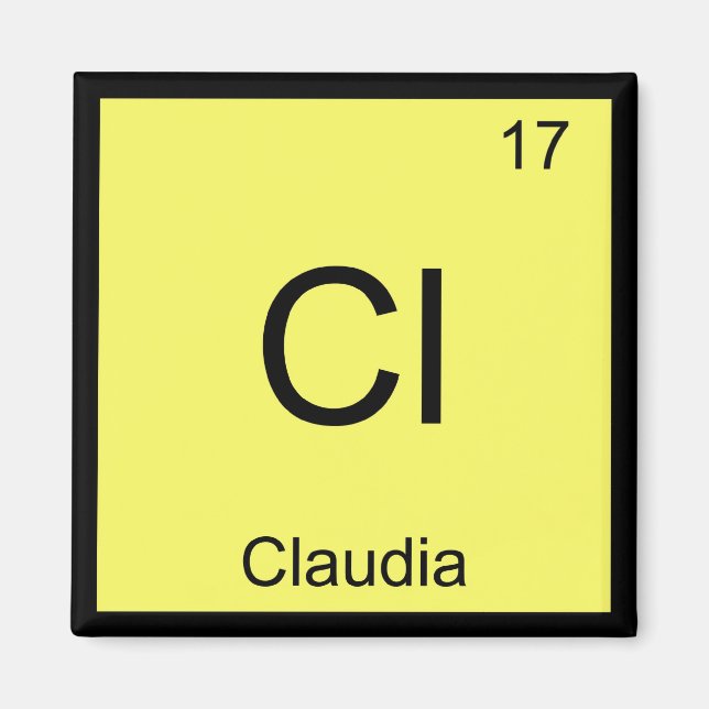 Claudia Name Chemistry Element Periodic Table Magnet (Front)