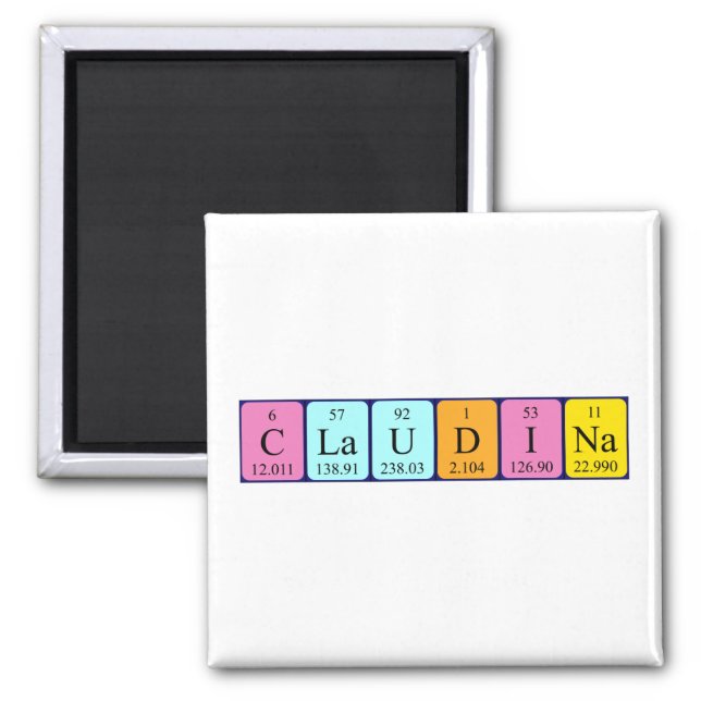 Claudina periodic table name magnet (Front)