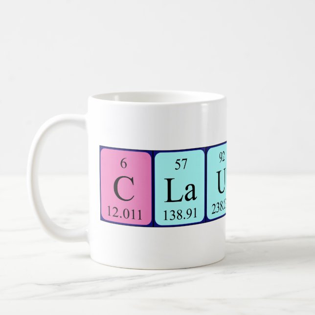 Claudina periodic table name mug (Left)