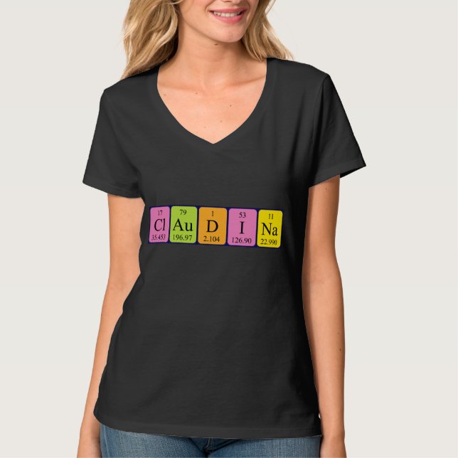 Claudina periodic table name shirt (Front)