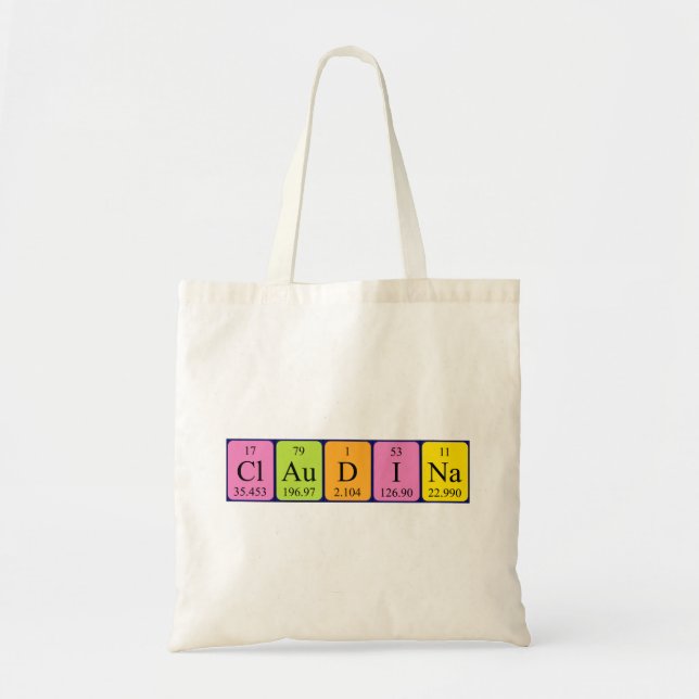 Claudina periodic table name tote bag (Front)