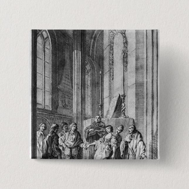 Claudio accusing Hero of faithlessness 15 Cm Square Badge (Front)