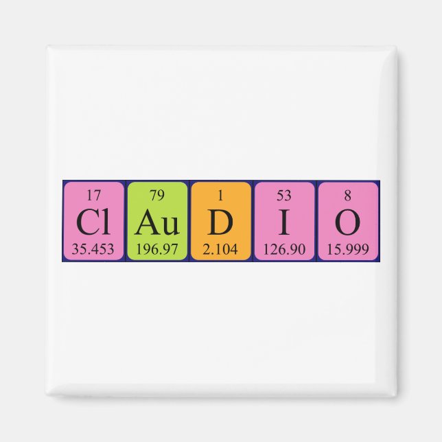 Claudio periodic table name magnet (Front)