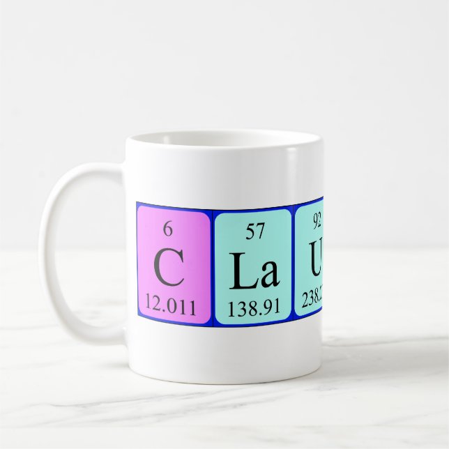 Claudio periodic table name mug (Left)