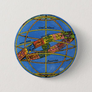 Claudius Ptolemy Astronomer, Vintage Celestial 6 Cm Round Badge