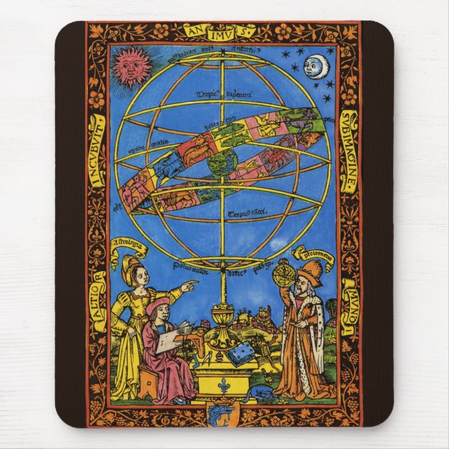 Claudius Ptolemy Astronomer, Vintage Celestial  Mouse Mat (Front)