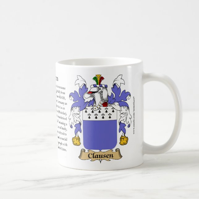 Clausen, the Origin, the Meaning and the Crest Coffee Mug (Right)