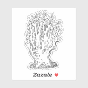 Clavaire Jaune Mushroom Sticker