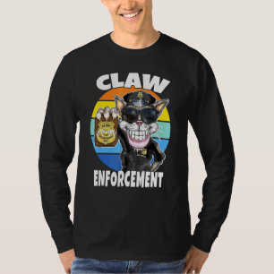 Claw Enforcement Cat Wearing Sunglasses Cute Summe T-Shirt