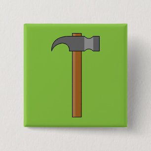 Claw Hammer Cartoon 15 Cm Square Badge