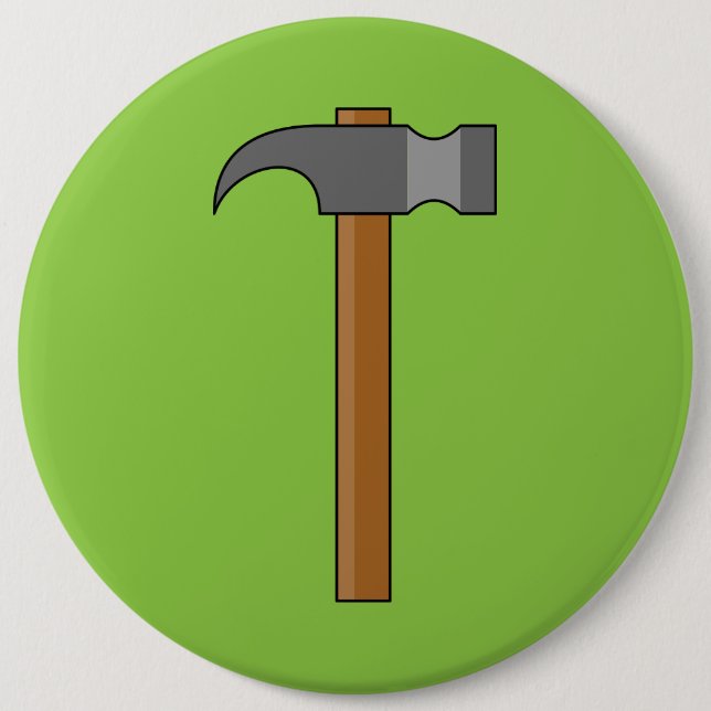 Claw Hammer Cartoon 6 Cm Round Badge (Front)
