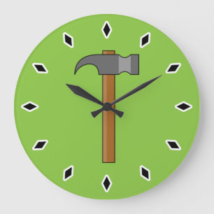 Claw Hammer Cartoon Large Clock