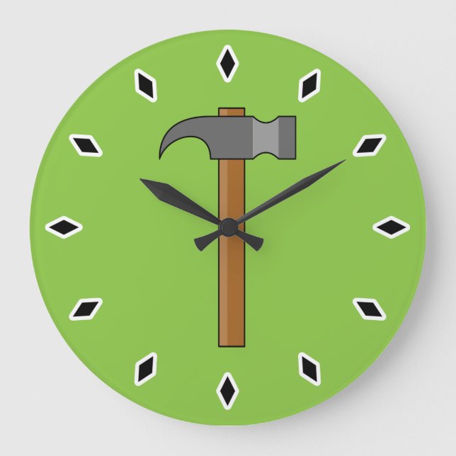 Claw Hammer Cartoon Large Clock (Front)