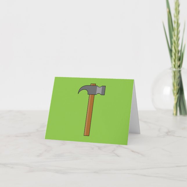 Claw Hammer Cartoon Thank You Card (Front)
