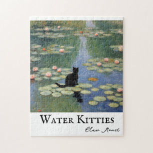 Claw Monet Water Lilies Cat Pond  Jigsaw Puzzle