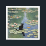 Claw Monet Water Lilies Cat Pond  Napkin<br><div class="desc">Fine art and cats. What could be better? Treat yourself or your cat-loving friend with this fresh take on an old classic.</div>