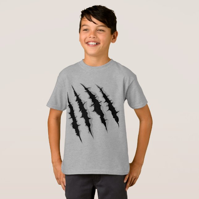 Claw Scratch Kid's Basic Light Steel T-shirt (Front Full)