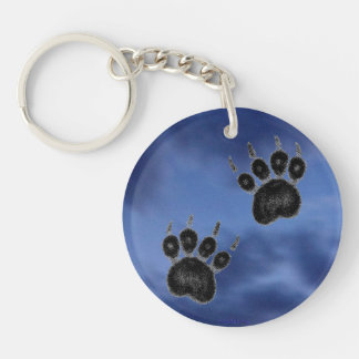 Clawed Paw Prints Keychain