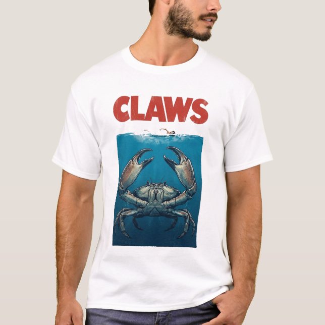 CLAWS Funny Crab Parody Shirt | Ocean Movie Spoof  (Front)
