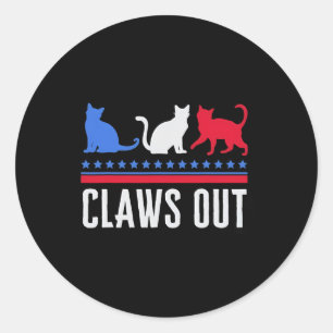 Claws Out Childless Cat Lady Shirt Childless Cat L Classic Round Sticker