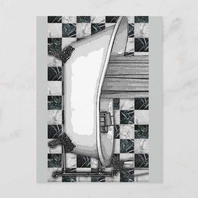 CLAWTUB BATH GREY POSTCARD (Front)