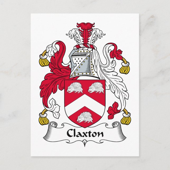 Claxton Family Crest Postcard (Front)
