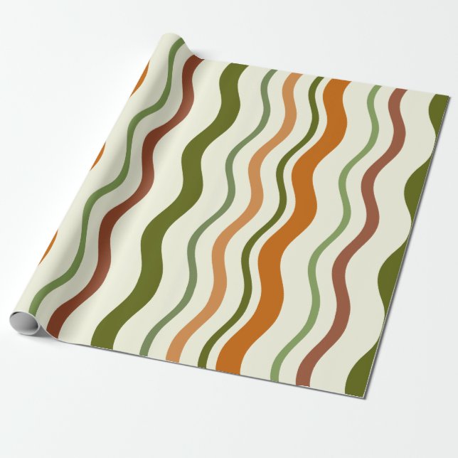 Clay Algae Waves Wrapping Paper (Unrolled)