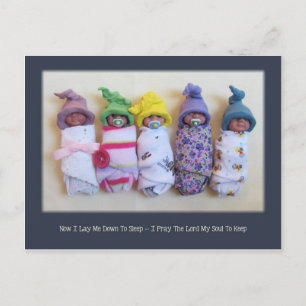 Clay Babies With Children's Bedtime Prayer Postcard
